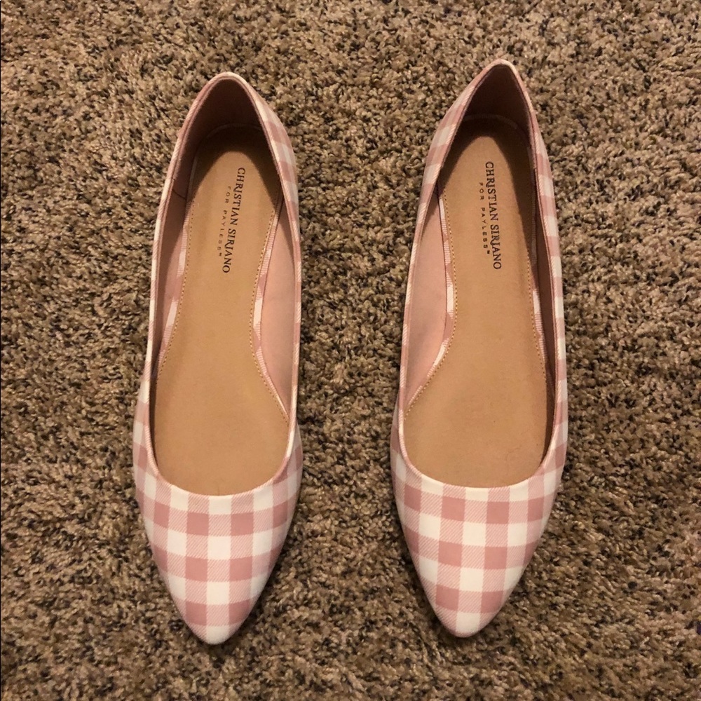 NWOT Christian Sirjano Purple Plaid Flats